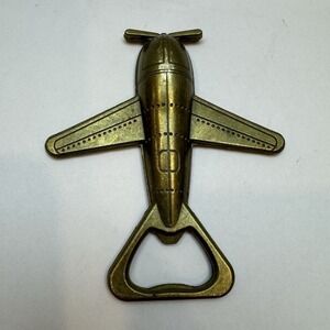 Kate Aspen Airplane Shaped Bronze Metal Bottle Opener Antique Style